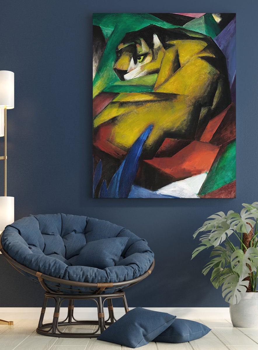 Cuadro wall art | el tigre de franz marc | impresión giclée sobre lienzo de algodón 100% | bastidor de 3cm | 40x55cm