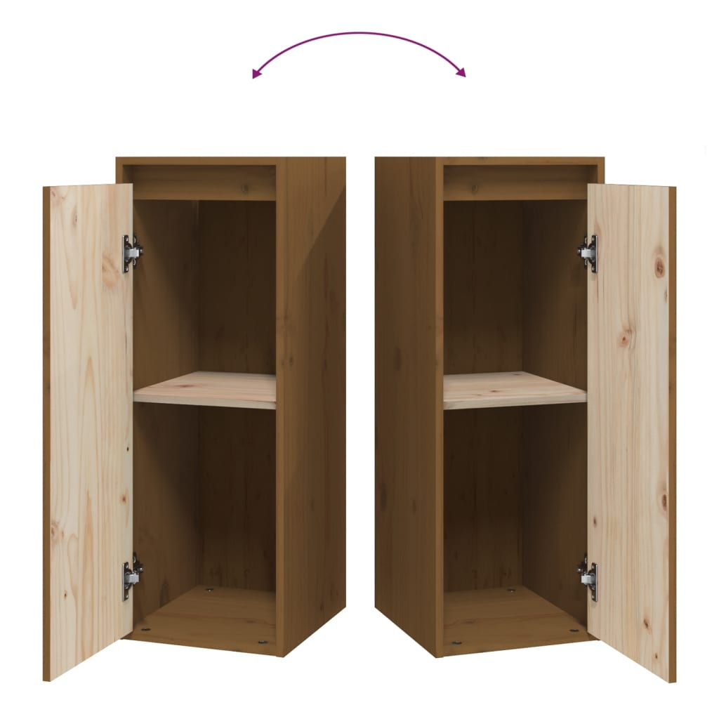 Armoires murales 2pcs Marron miel 30x30x80cm Bois de pin massif vidaXL - 8