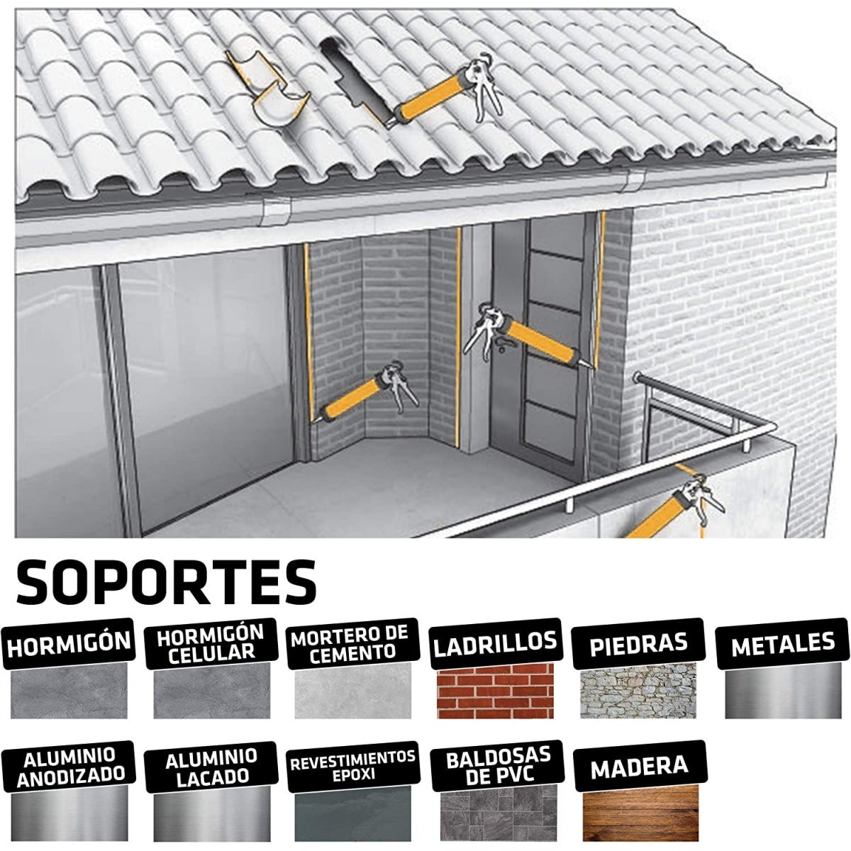 Sikaflex 11 FC Purform Sellador poliuretano multisoportes Blanco / 300 ml Salchichón/Unipac / Unidad - 5