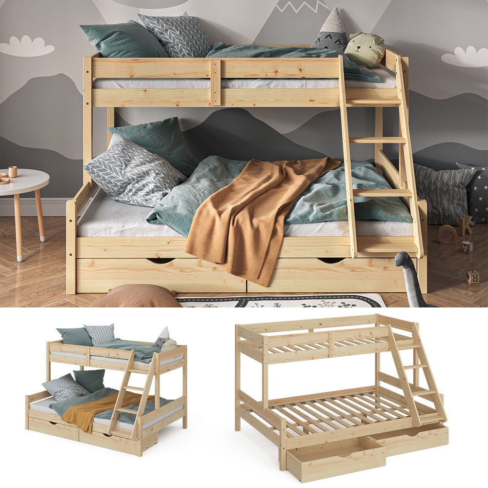 Lit mezzanine avec bureau et rangement LIGNE EVEREST - kaki, Chambre et rangement