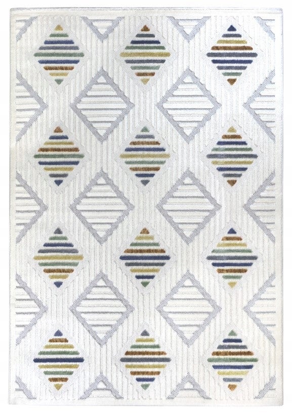 DYWAN DESIRE 24659A ROMBY NOWOCZESNY KREMOWY KOLOROWY 120x170