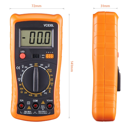 Multimètre numérique VC830L, multimètre numérique portable, ampèremètre et voltmètre de précision - 5
