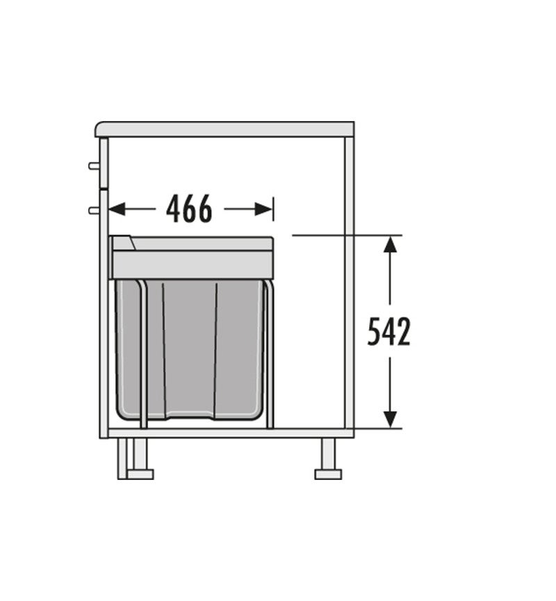 Poubelle de cuisine encastrable 40L Hailo Easy Cargo - 4