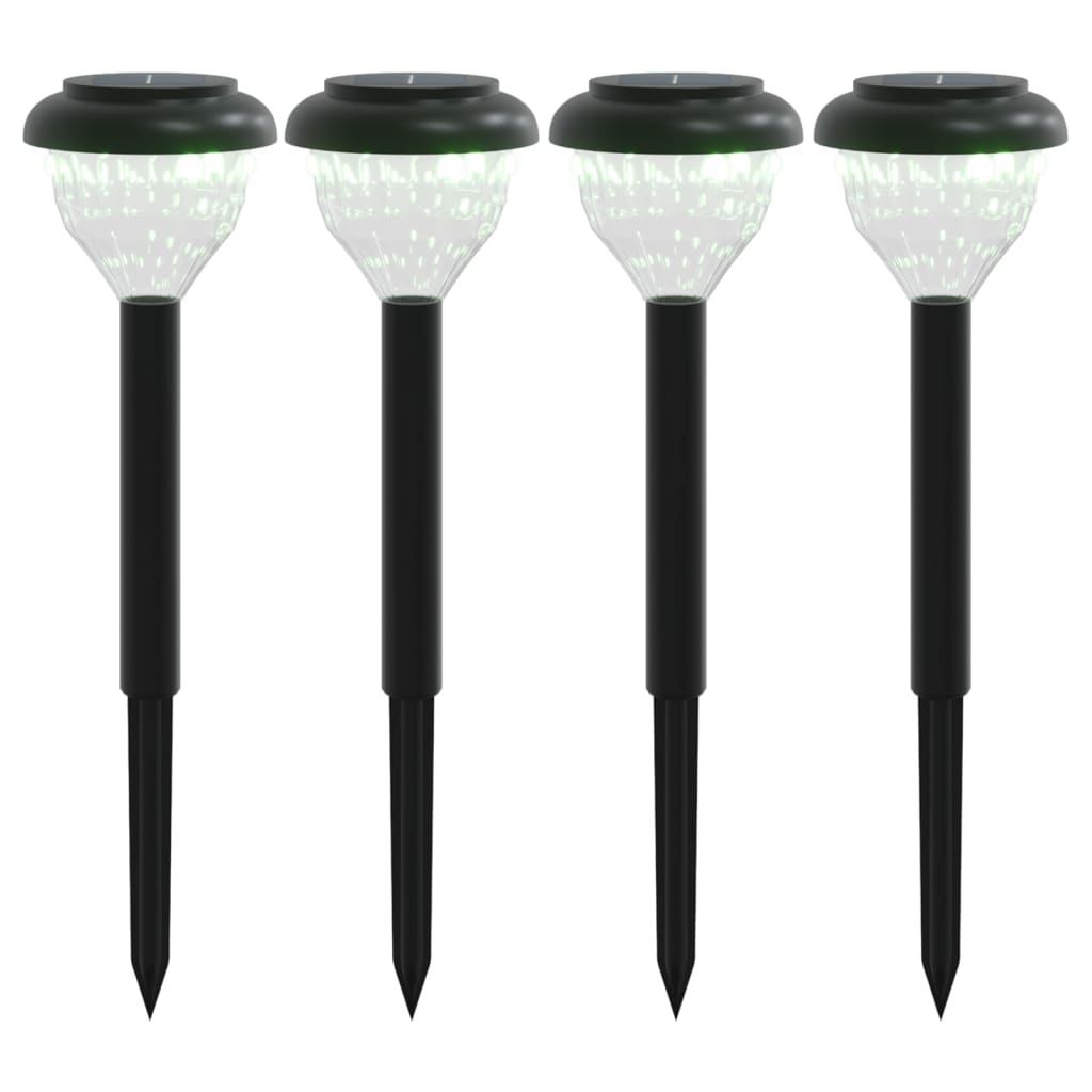 Zestaw 4 palików do lamp solarnych oświetlających ścieżki, białe ciepłe i RGB
