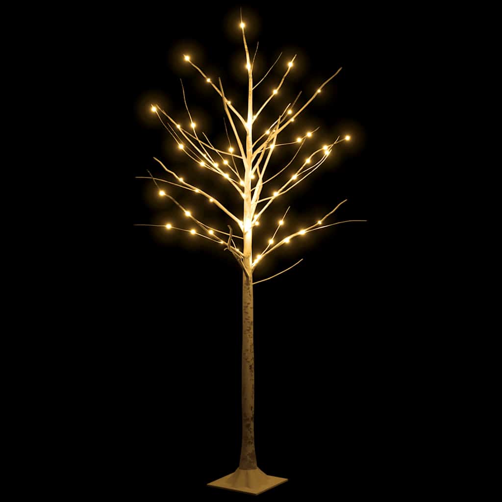 Abedul artificial blanco con 96 LEDs blanco cálido 180 cm vidaXL ...