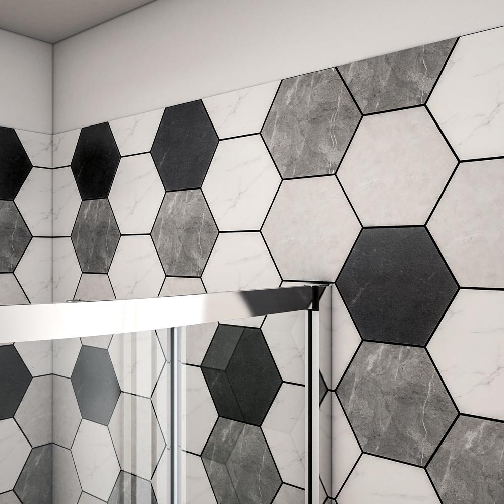 Océan cabine de douche 80x80x185cm cabine de douche coulissante 1/4 de rond en verre anticalcaire - 4