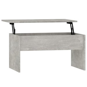 VidaXL Tavolino Con Piano Rialzabile Grigio Sonoma – 80x50,5x41,5 Cm, In Compensato, Con Scomparto Nascosto