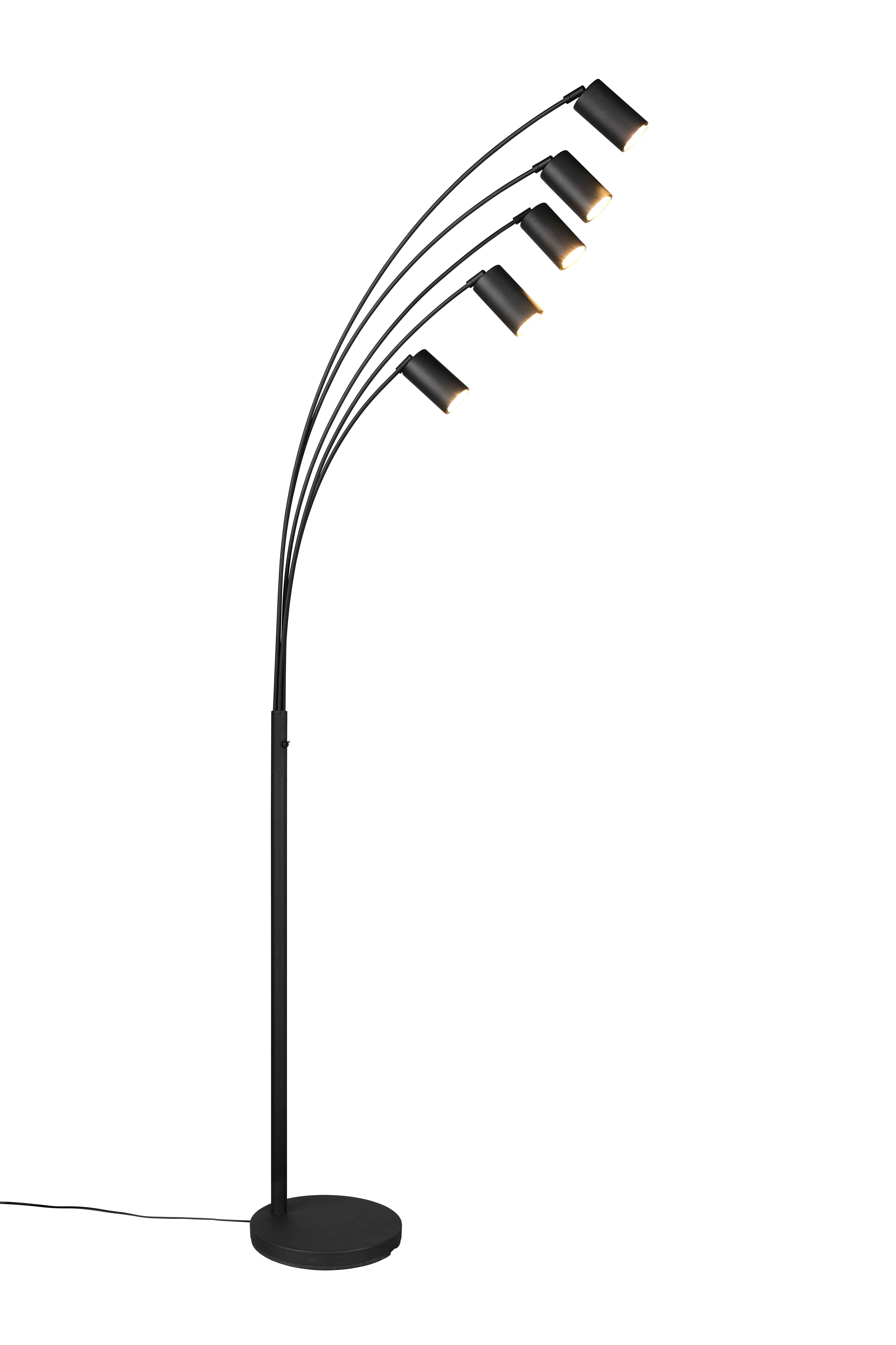 Lampa podłogowa stojąca Marley czarna matowa 5xGU10x10W wym: 200 x 80 x 55 cm metal Trio