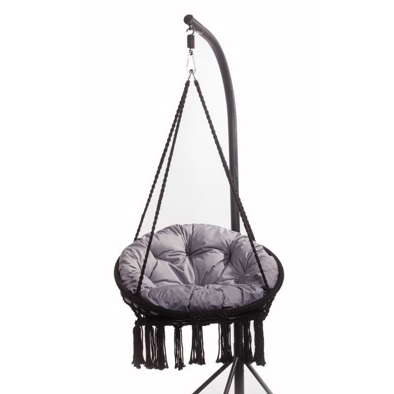 PODUSZKA OGRODOWA NA FOTEL WISZĄCY BOCIANIE GNIAZDO 90x90 CM JASNA SZARA PODUCHA NA HUŚTAWKĘ PODUSZKA NA KOKON PODUSZKA NA KRZESŁO DWUSTRONNA