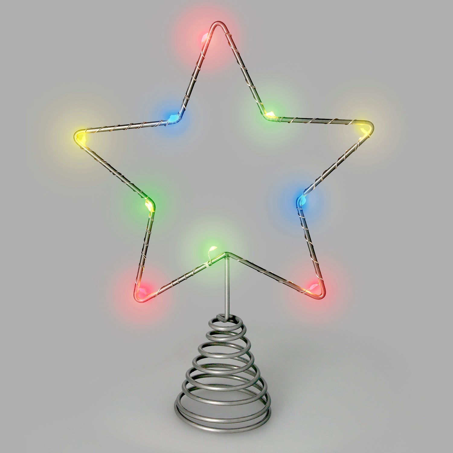 Étoile Sommitale Pour Sapin De Noël - 25x30 Cm, 20 LEDs Blanc Chaud, Fil PET Scintillant, Sur Piles (doré) - 6