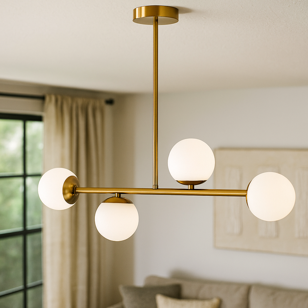 Żyrandol LED Bali E27 poczwórny lampa wisząca 75 cm IP20 złoty MasterLED - 2