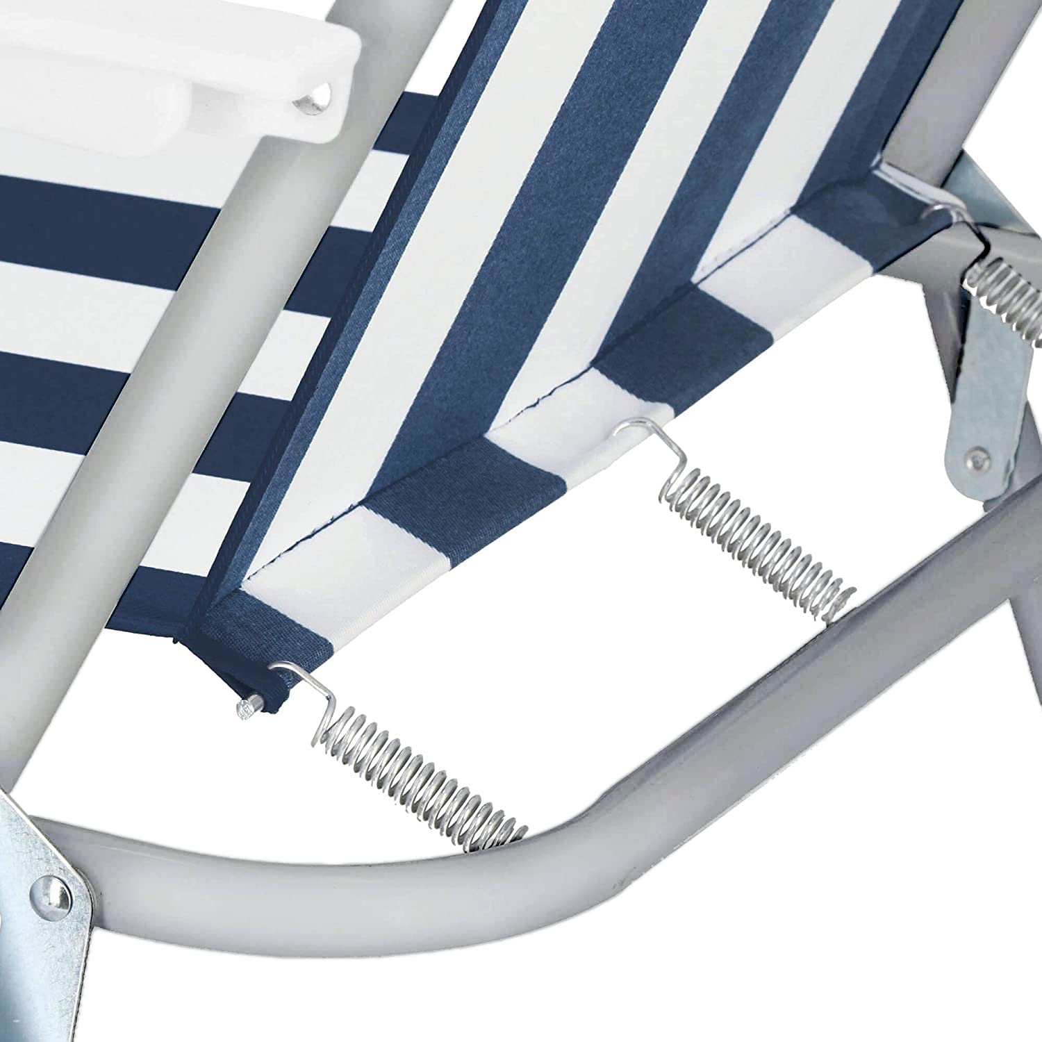 Cadeira dobrável de praia espreguiçadeira portátil para lazer ao ar livre 74X52X38CM Blue Stripe - 6