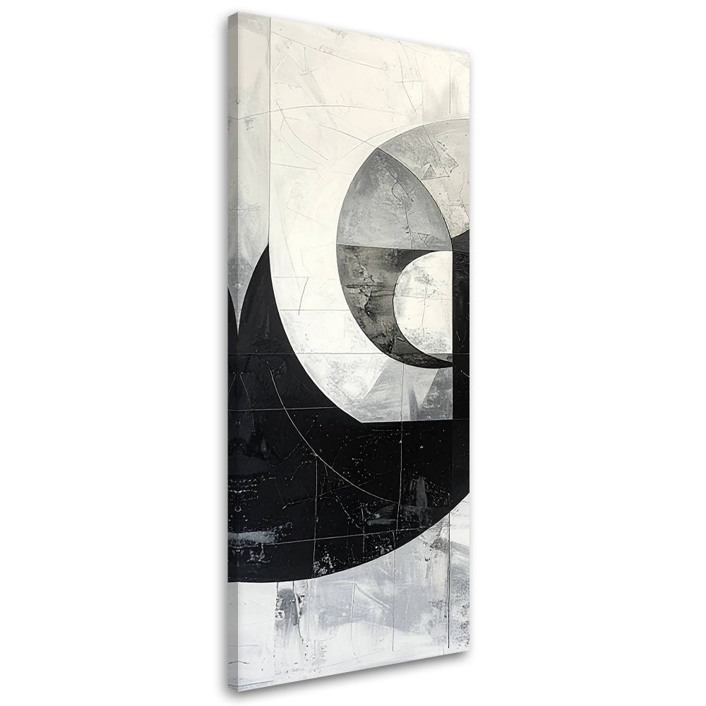 Obraz do salonu sypialni biura kuchni, Geometryczna abstrakcja czarno biała 40x120