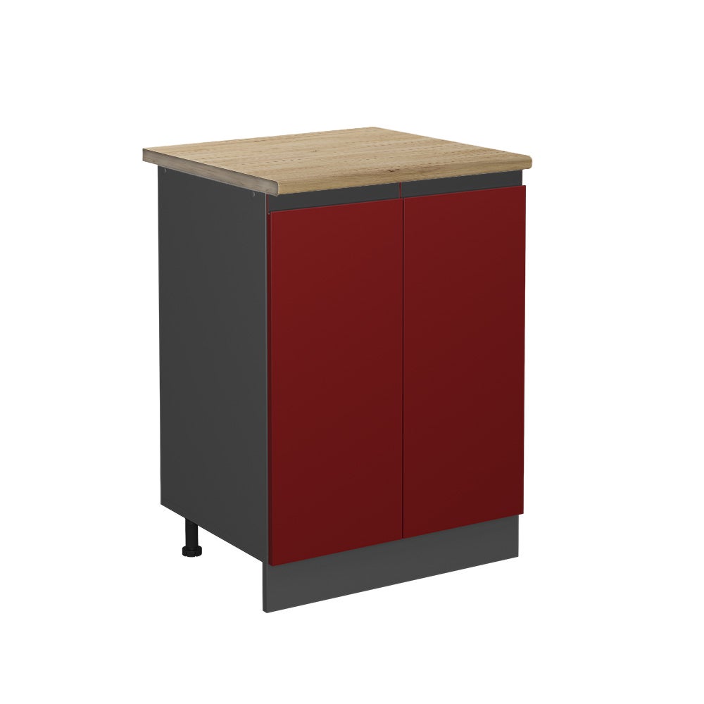 Vicco Szafki kuchenne R-Line, Czerwony, 60 cm J-Shape, BP Dąb