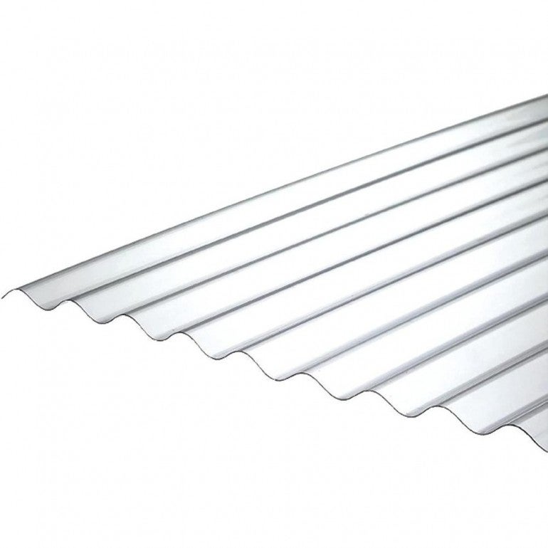 Ezooza 1 placa de policarbonato corrugado translucida onda 76/18 clear 1265x2000mm con protección uv