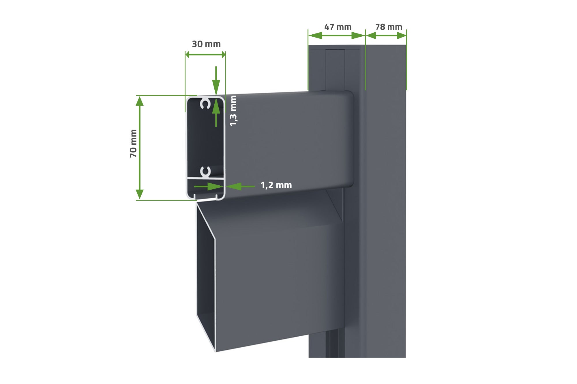 Portail battant 3m CARPATIA H.180cm aluminium gris - 5