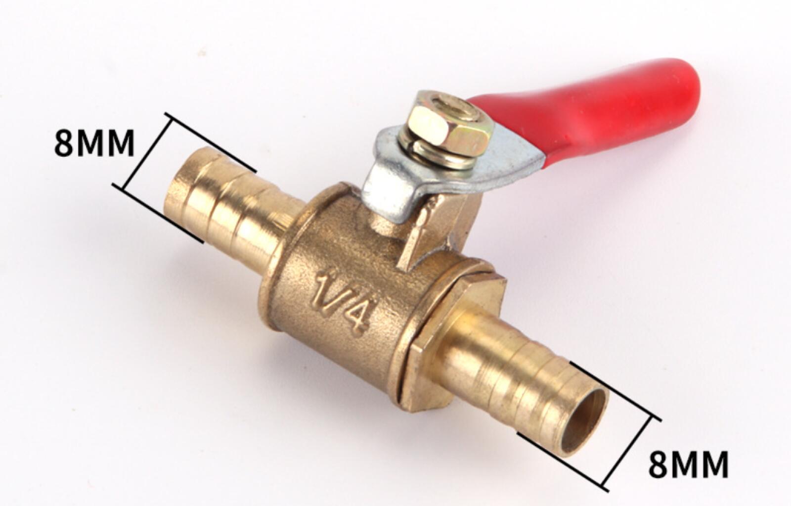 Valvola A Sfera In Ottone 6 Mm – Raccordo A Tubo Spinato Per Acqua, Gas, Olio, Confezione Da 1