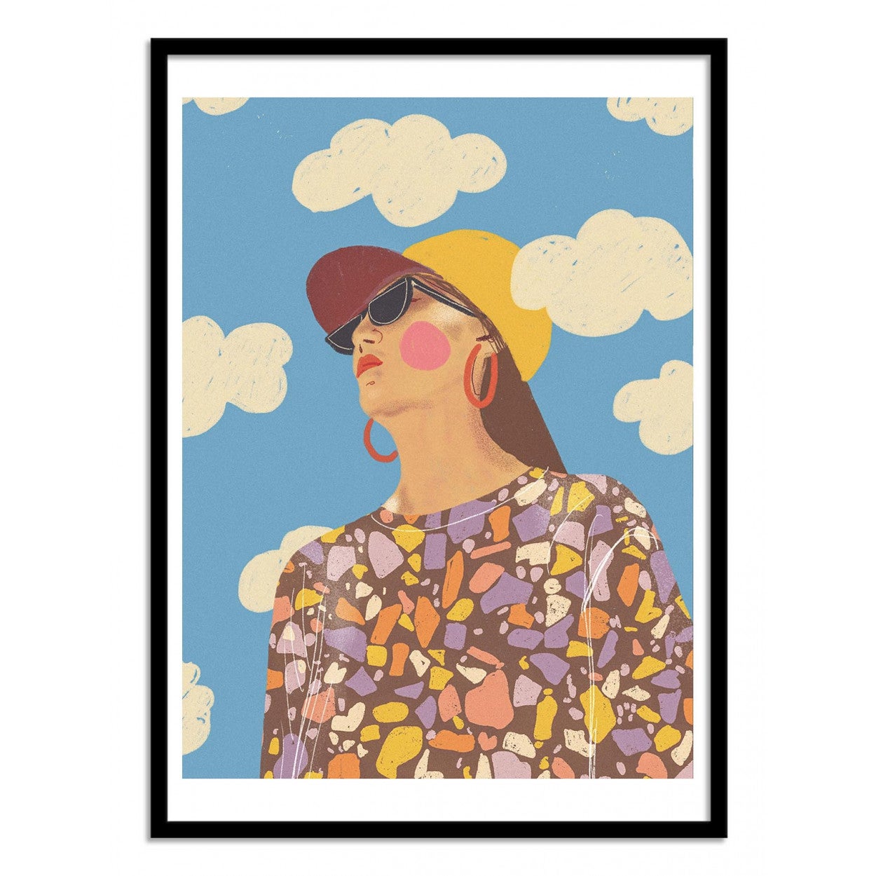 Art-poster - head up - gigi rosado - con marco negro 50 x 70 cm