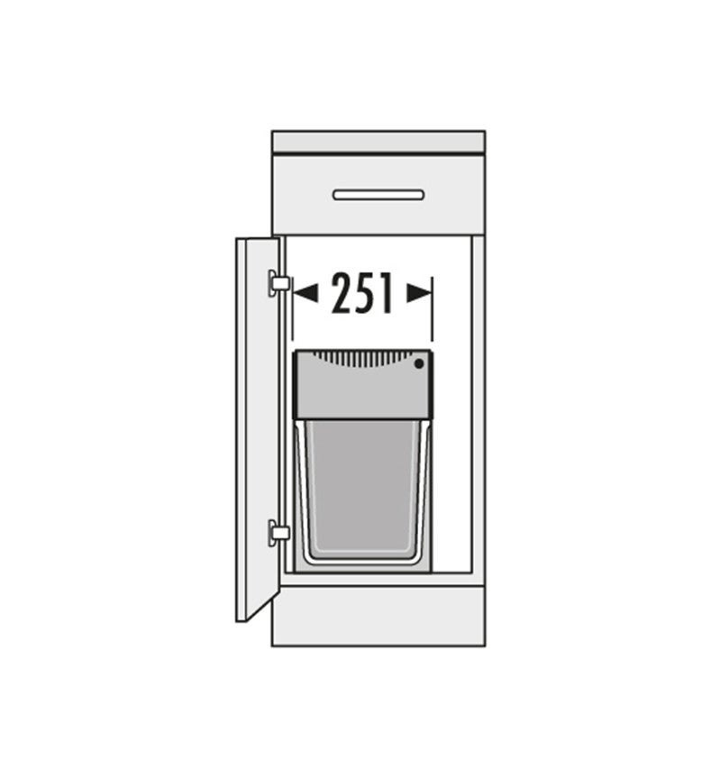 Poubelle de cuisine tri sélectif 2 bacs encastrable sous évier 30L (24+7) Hailo Tandem - 3