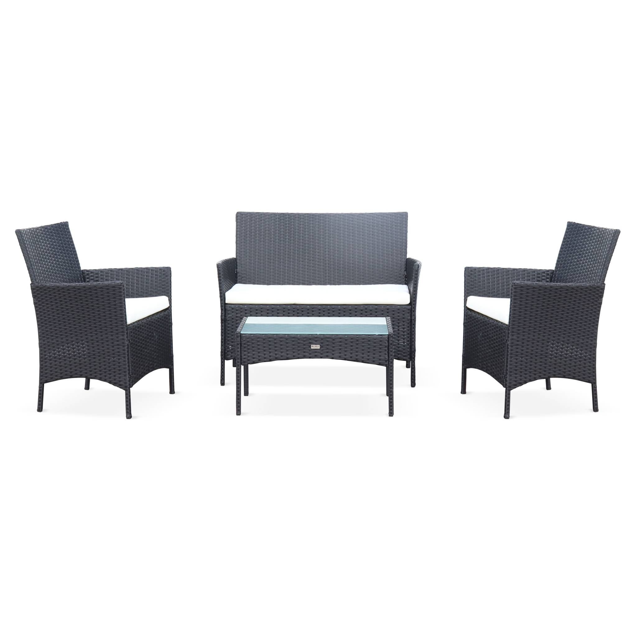 Salon bas de jardin en Acier Blanc 4 personnes - 3
