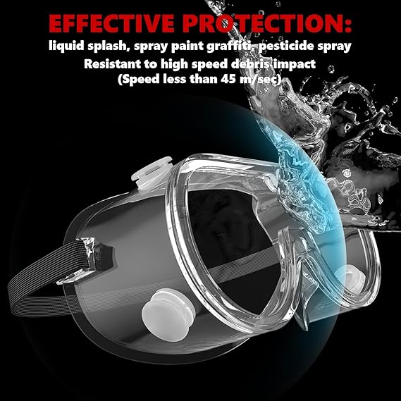 Lunettes de sécurité de protection antibuée, verres transparents, vision large - 4