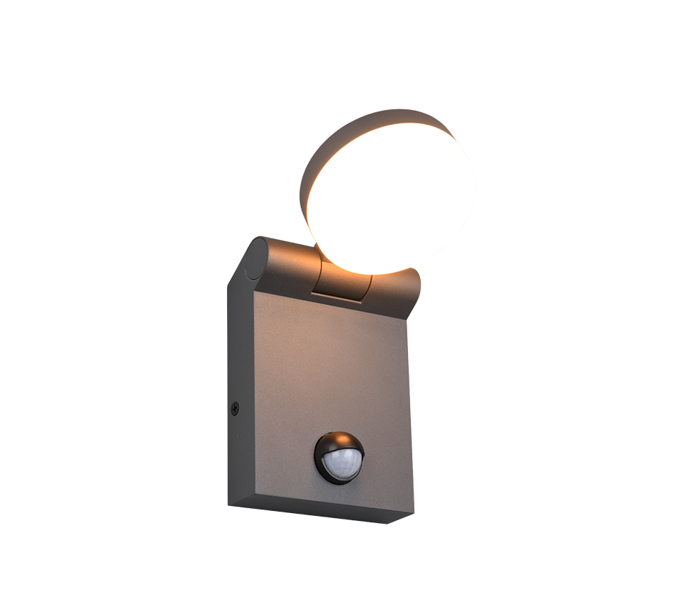 Kinkiet zewnętrzny LED z czujnikiem ADOUR antracyt 10W Odcienie bieli 1000lm aluminium wym:17,5x10x10cm IP44 Trio
