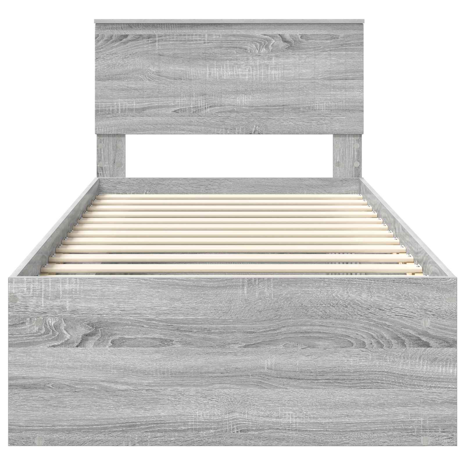 Cadre de lit gris 90 x 200 cm en pin massif - 7