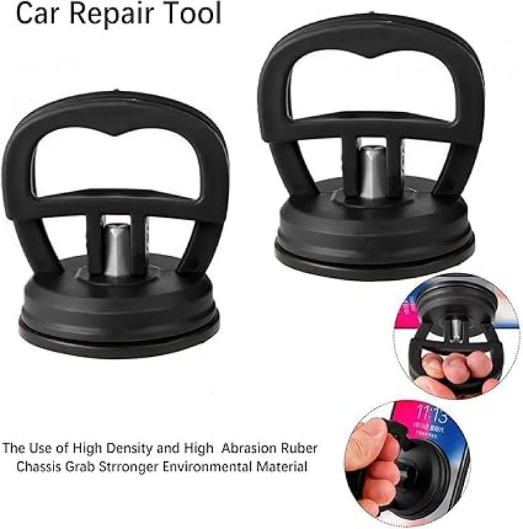 Conjunto de 2 ventosas para remoção de mossas em chapa, para reparação de mossas em automóveis, vidros, telas, azulejos, etc. - 2