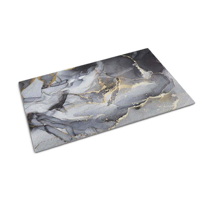 Zdjęcia - Wycieraczka wejściowa pod drzwi do butów - Nowoczesny design 90 x 60 cm Szary marmur Elegancki dywanik do wnętrza Tulup