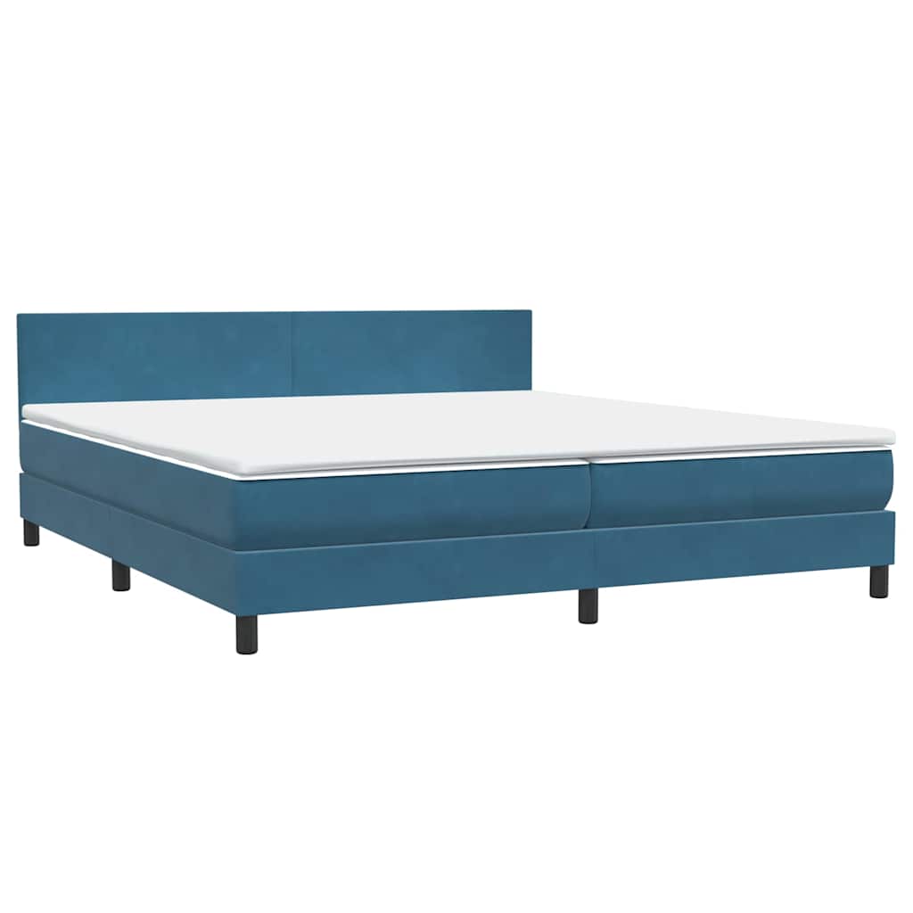 Cama Box Spring Con Colchón Terciopelo Azul Oscuro 100x200 Cm, image size:1024x1024