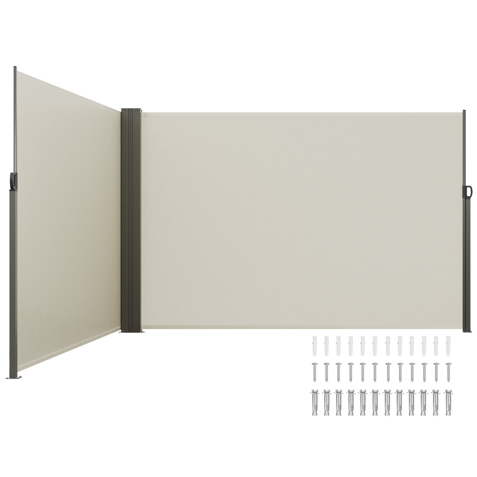 Tidyard Tenda Laterale Retrattile Per Terrazzo E Balcone – 600x160 Cm, Grigia, Protezione UV E Vento, Avvolgimento Automatico - 2