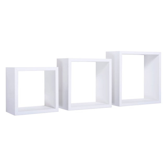 Mensole a cubo da parete set di 3 pz componibile colore Bianco mod. InCubo