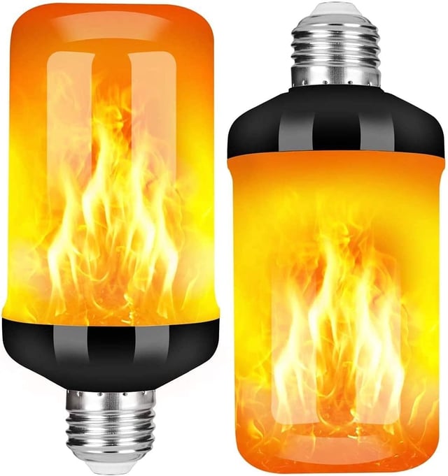 Ampoule de Flamme,E27 5W LED Ampoule Effet Flamme avec 4 Modes d'éclairage,Ampoules Décoratives Intérieur Extérieur (2 PCS)