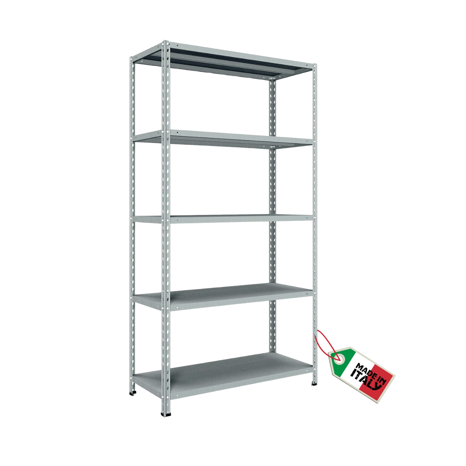 GRIMA Scaffale Metallo 5 ripiani - 100x40x187h cm (80 kg per ripiano, totale 400 kg) Scaffali in metallo per garage pesi, scaffalature per cucina, ufficio, scaffale professionale in metallo (Grigio