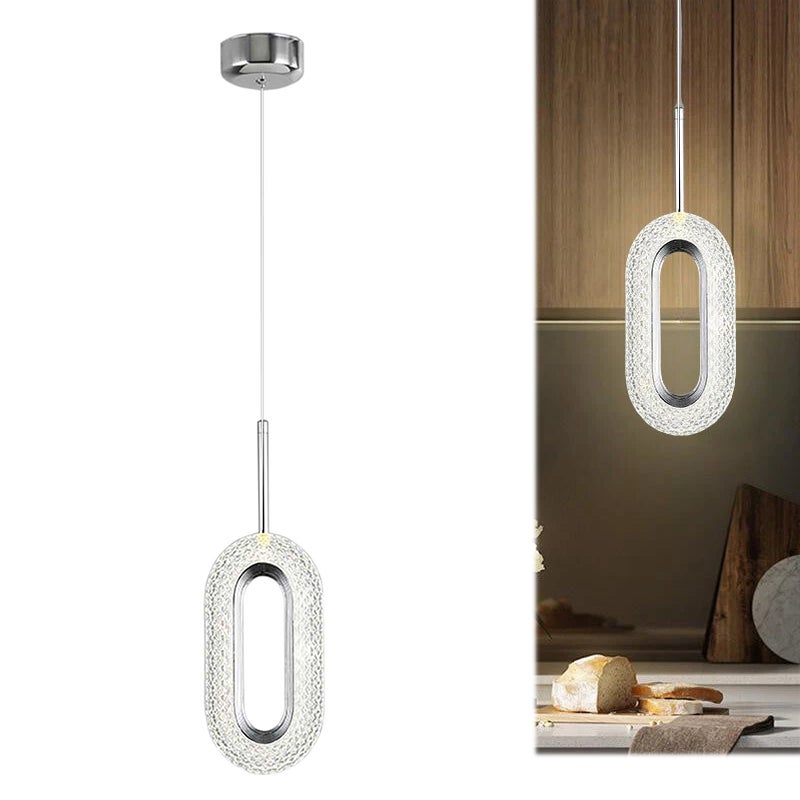 Suspension Plafond LED Moderne En Cristal - 3 Couleurs (Chaud/Neutre/Blanc) - Câble Réglable 150 Cm - Argenté - 9