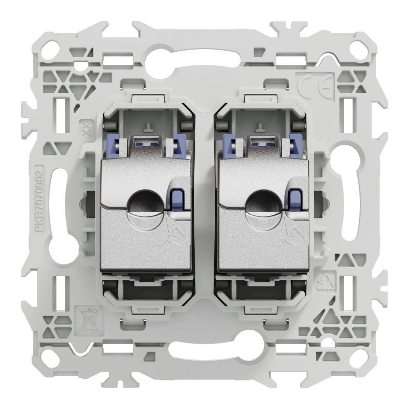 Prise double RJ45 Odace Schneider Electric - Cat.6 - STP - Blanc - 5