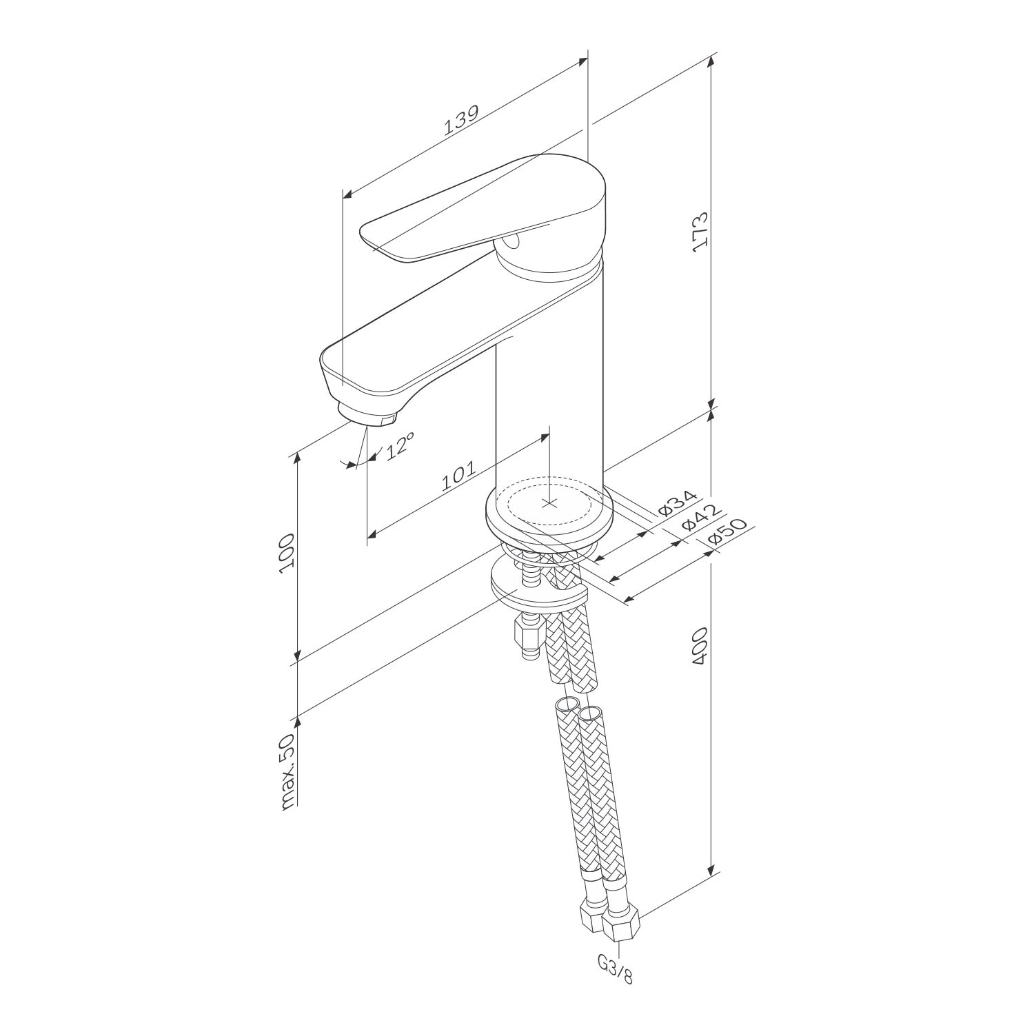 Mitigeur de Lavabo, Robinet de Lavabo, Mitigeur Salle de Bain Robinet de lavabo Chromé, Hit taille M, FTA02200 AM.PM - 9