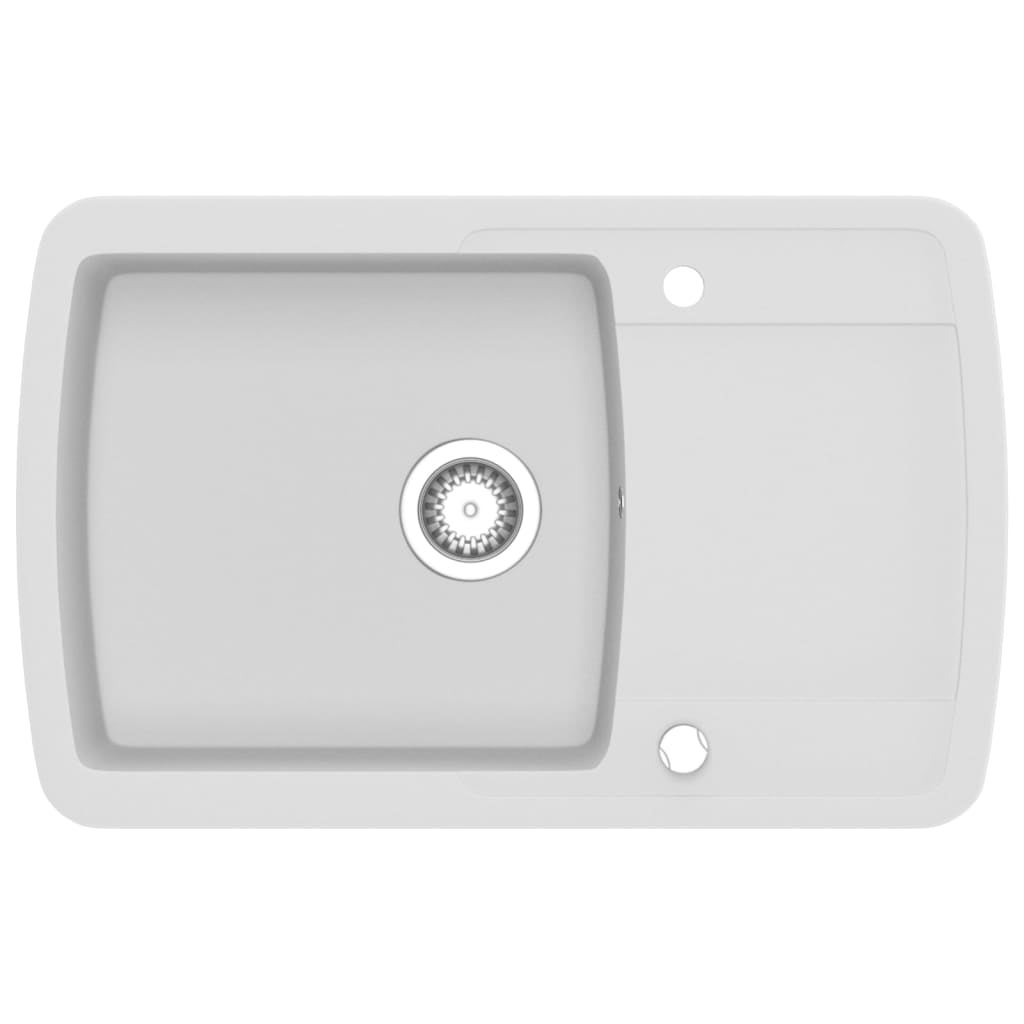 Fregadero de cocina de granito con un seno blanco- comfortxl