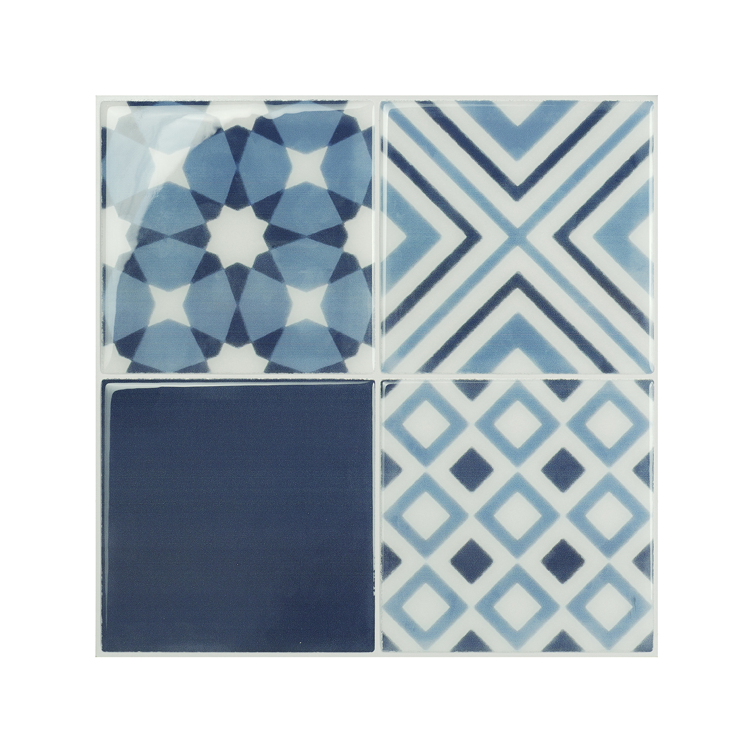 Azulejos adhesivos x4, 22.86x22.86cm - revestimiento de pared smart tiles vintage calvi vinilos murales de baño y cocina