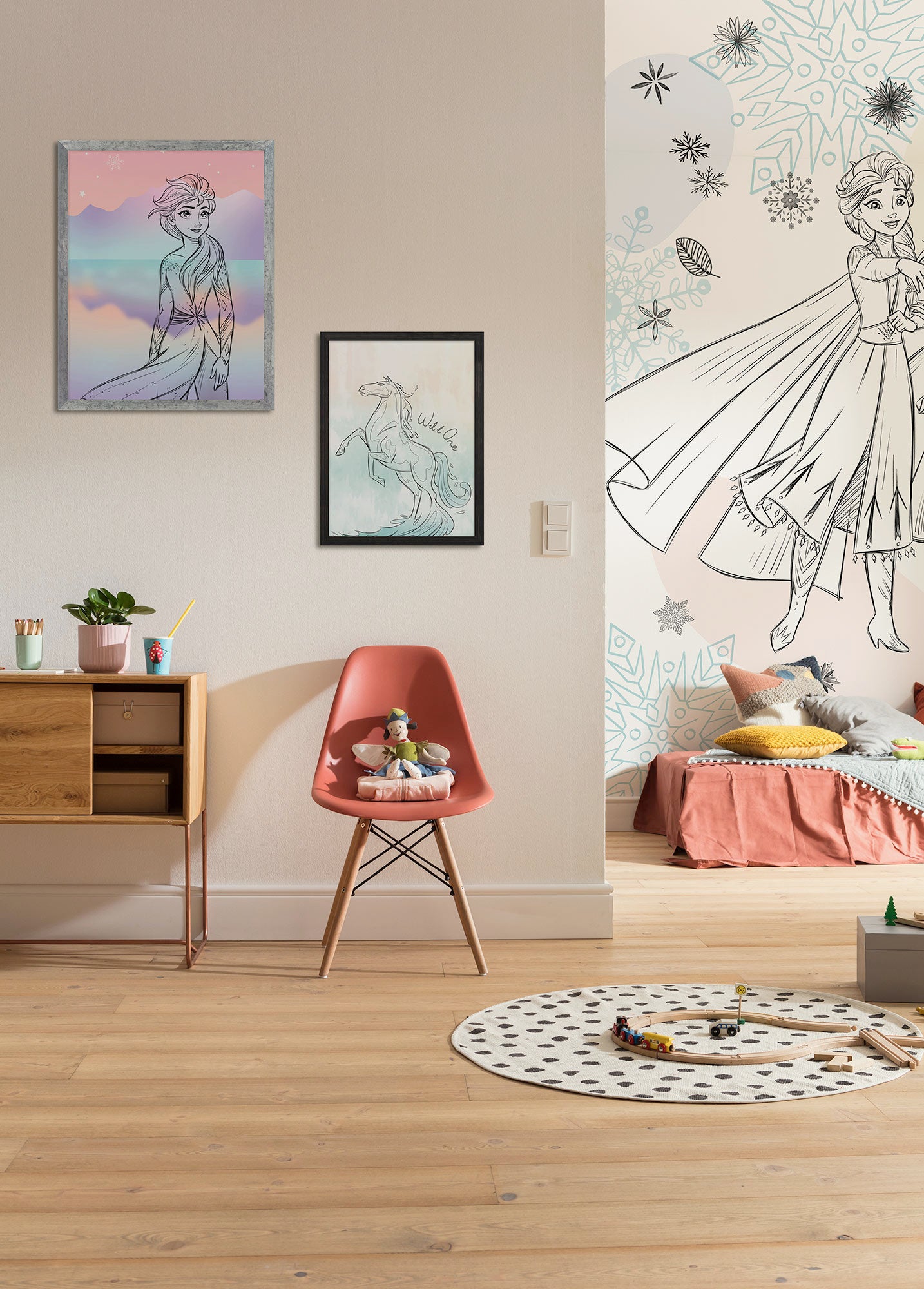 Cartel artístico de komar - disney frozen pastell lights - talla: 50 x 70 cm