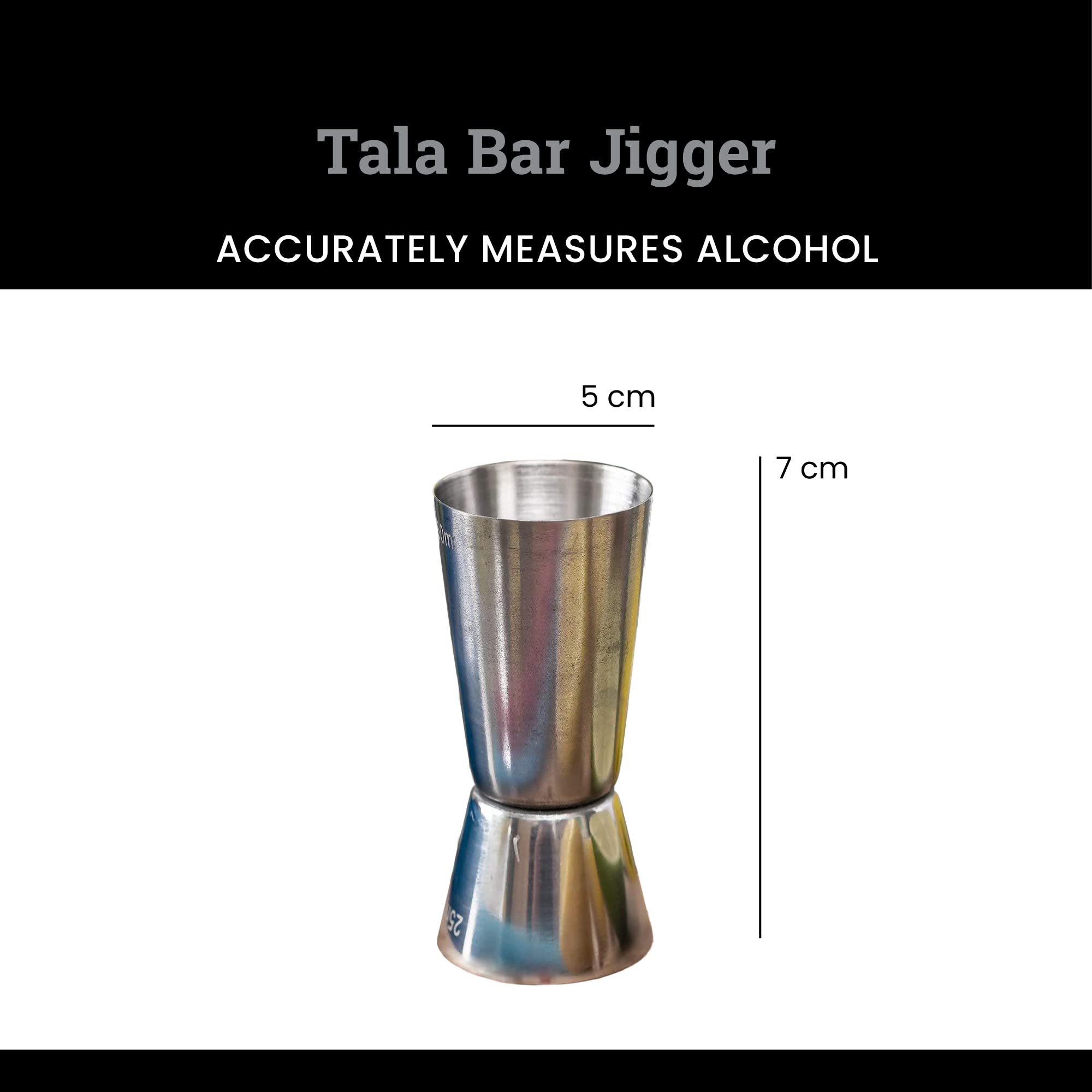 Misurino In Acciaio Inox Tala - Doppia Misura 25ml E 50ml - Per Cucina Professionale E Casa - Foto 6