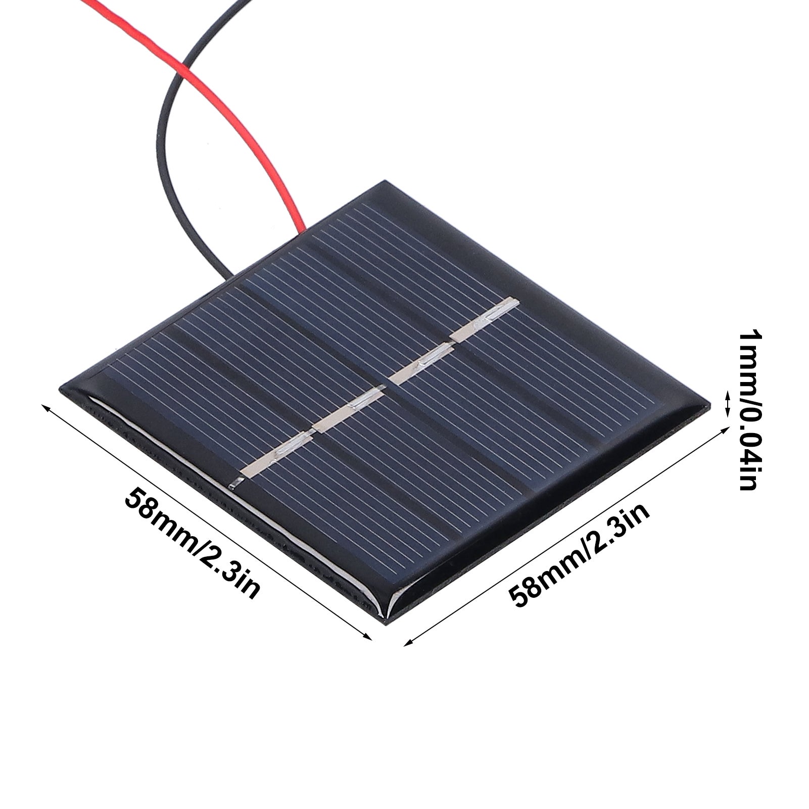 Kit Mini Panel Solar 2W 5V ZONADAH - Con Pinzas De Cocodrilo, Ideal Para Cargar Baterías Pequeñas, Proyectos DIY Y Camping