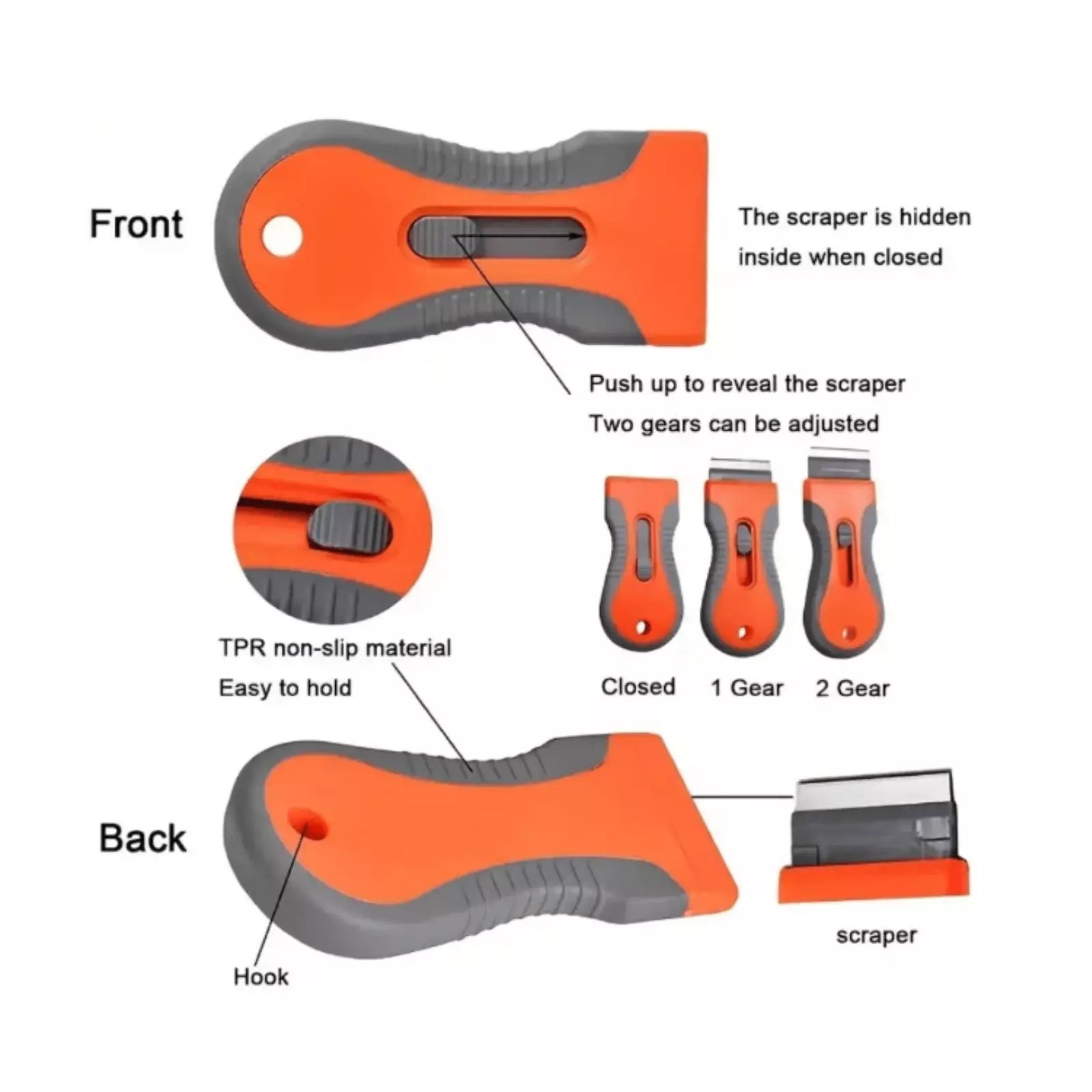 Grattoirs en plastique, grattoir à peinture multi-usages, grattoir pour plaques de cuisson, mastic et peinture - 3