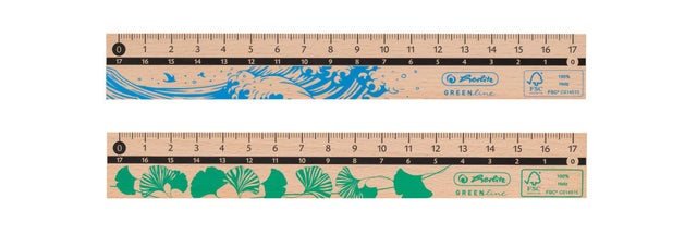 herlitz 50033614 - Righello in 100% legno FSC, 17 cm