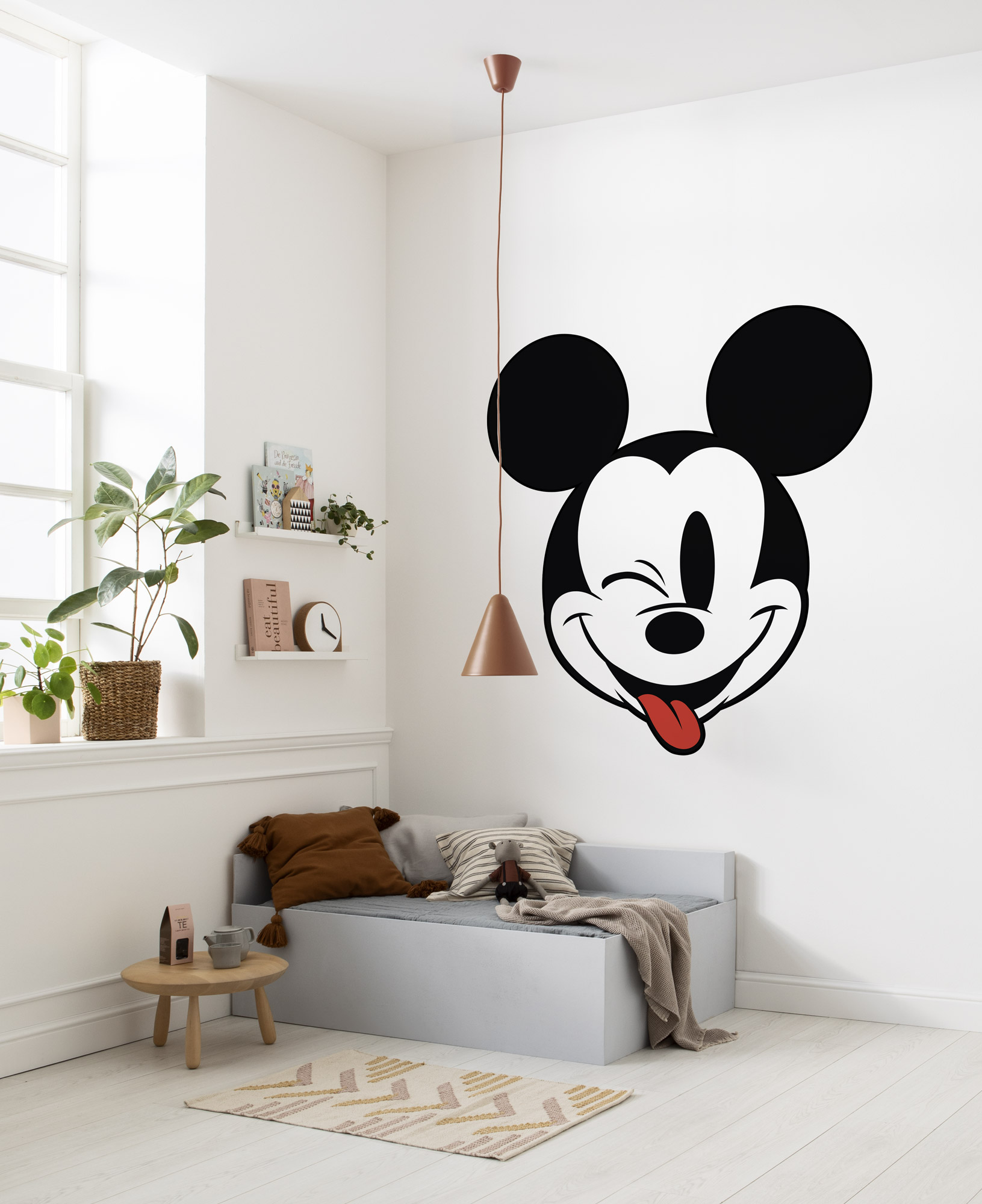Vinilos decorativos gigantes de komar - disney mickey head optimism - talla: 125 x 125 cm