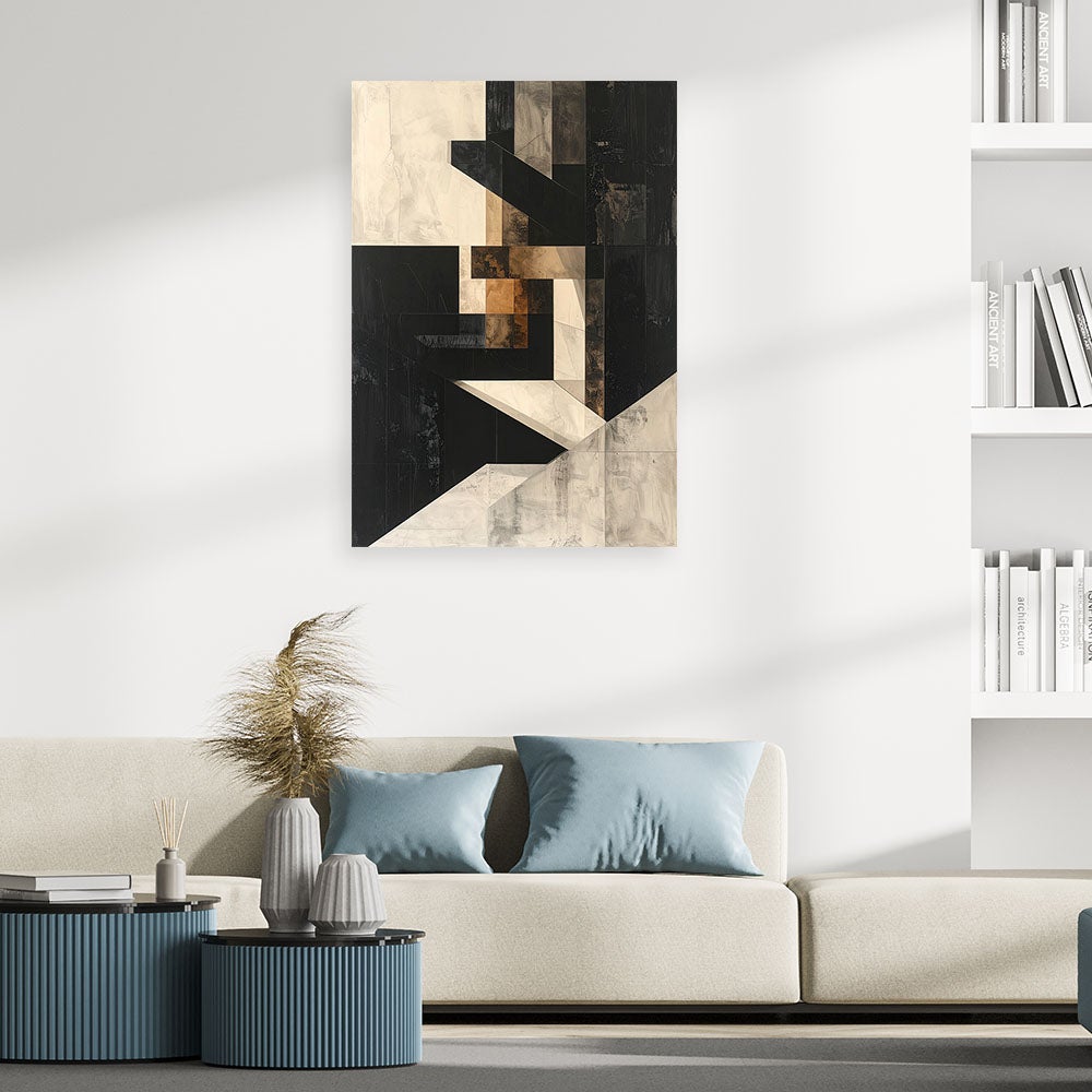 Czarno złoty obraz nowoczesny na płótnie do salonu biura sypialni, Abstrakcja glamour 70x100 - 2