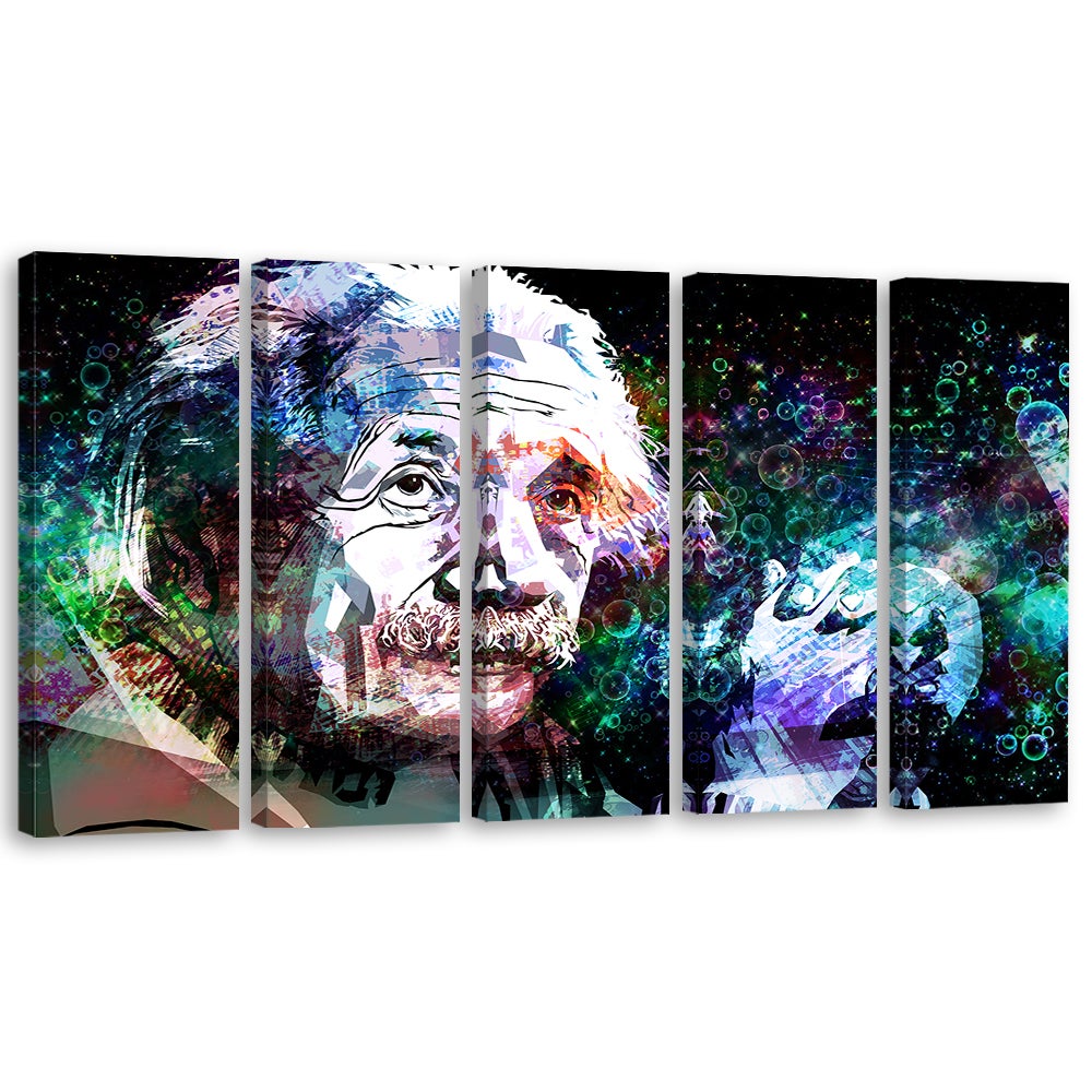 Obraz 5 częściowy na płótnie, Albert Einstein 200x100