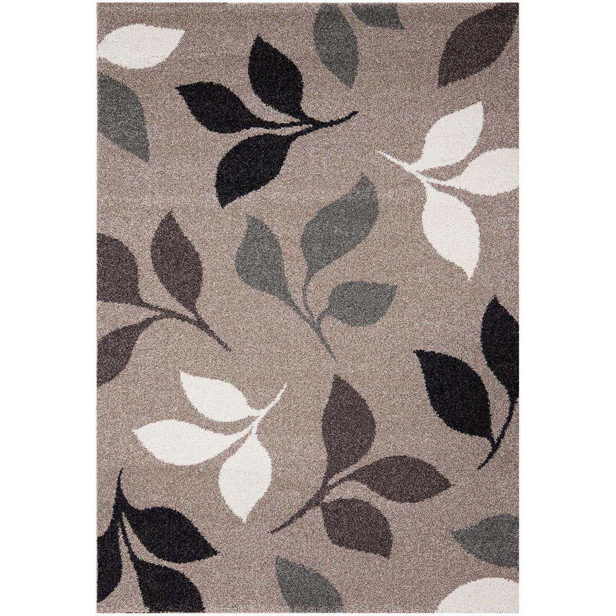 Tapis chambre 60x115 tissé taupe rectangle motif floral 3FLOWER | Leroy ...