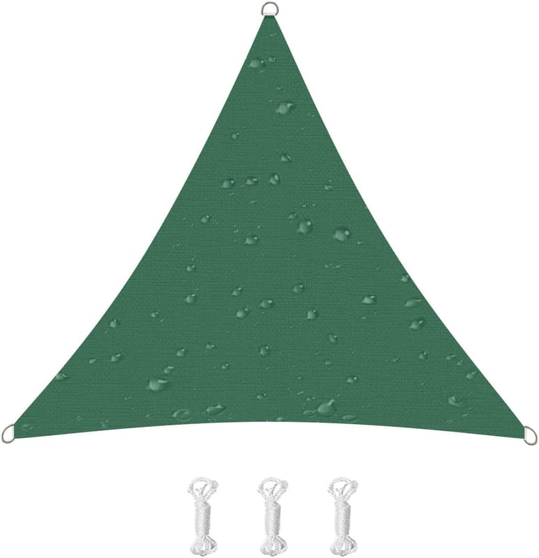 Żagiel przeciwsłoneczny, ochrona UV 95%, na taras, balkon, do ogrodu, na imprezy, wydarzenia na świeżym powietrzu (3 x 3 x 3 m, ciemnozielony)