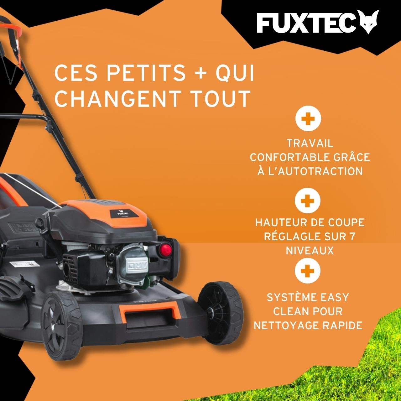 Tondeuse à gazon thermique autotractée FUXTEC FX-RM5170 – 51 cm – 170 cm³ – Bac 60 L – Easy Clean - 4